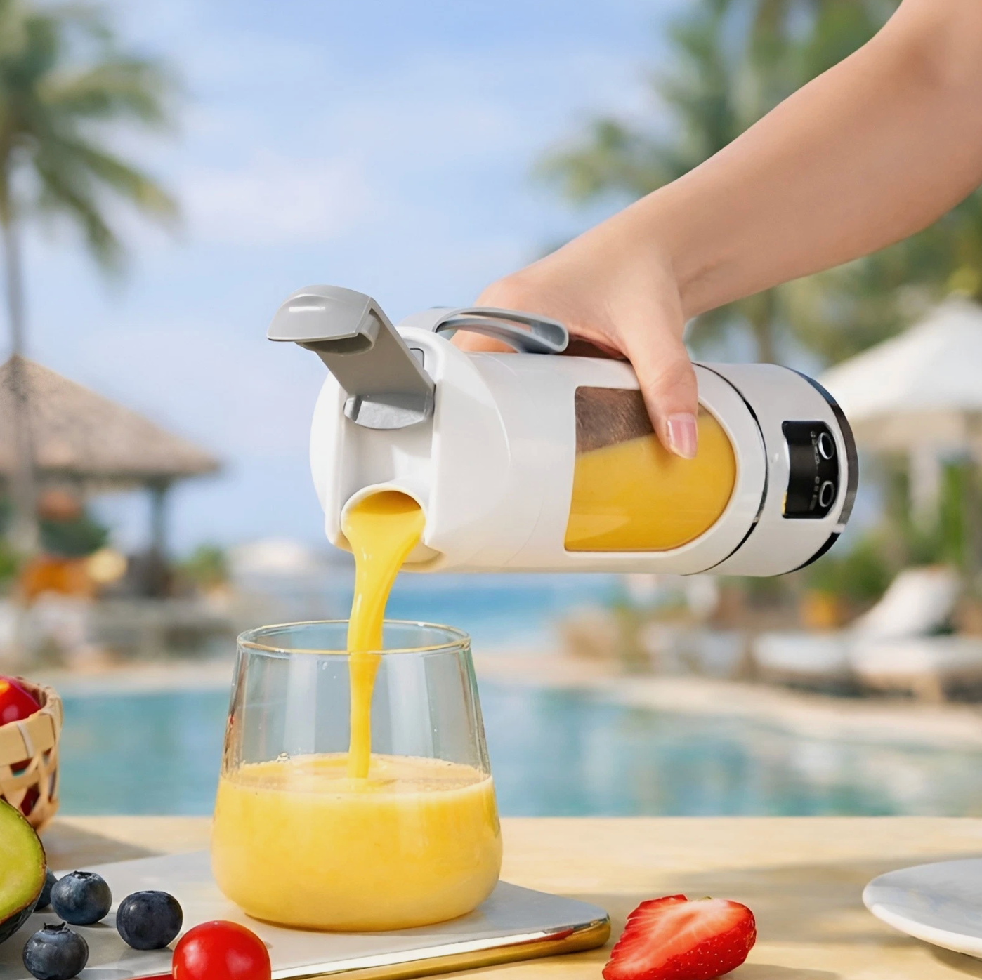 Taşınabilir Meyve Sıkacağı ve Blender - Şarj Edilebilir Smoothie ve Shake Hazırlayıcı Seyahat Bardağı